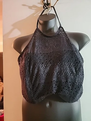 Traje de baño Elomi Lycra Xtra Life negro para mujer halter sin espalda top para mujer talla 42k Foto 1 de 4