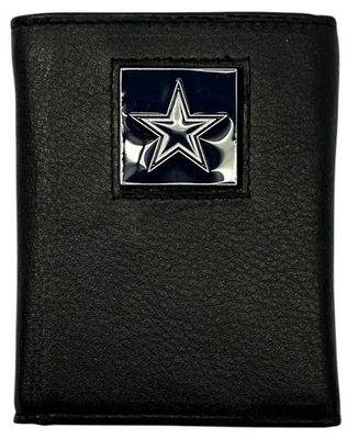 Cartera triple de cuero de grano fino con forro de lona Dallas Cowboys NFL Foto 1 de 4