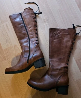WOLKY Stiefel braun Gr.41, Leder, 1 x getragen, Wadenweite regulierbar, NP 200€ - Bild 1 von 4