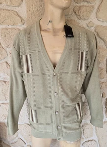 Gilet beige vert neuf 5 marque Griffe Noire étiqueté à 79€ (mer) - Picture 1 of 5