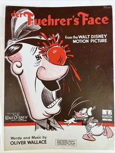 1942 WALT DISNEY ANTIFASCHISTISCHE CARTOON COVER NOTEN "DER GESICHT DES FÜHRERS" - Bild 1 von 4