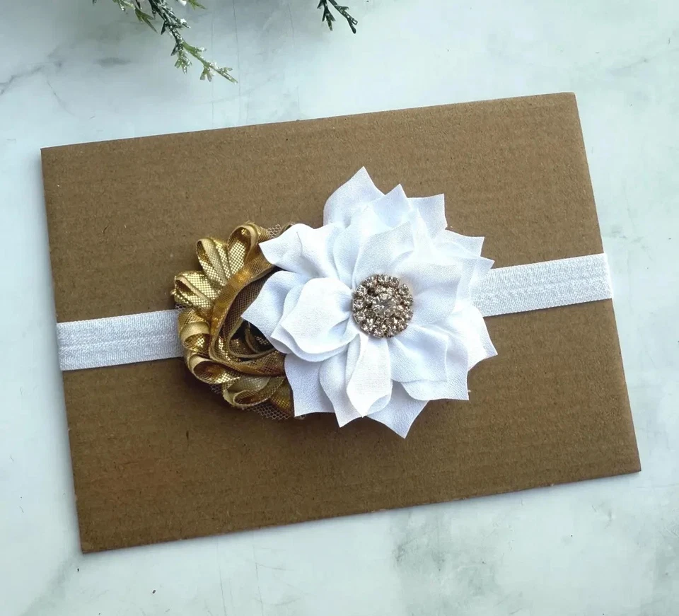 Gold Red / Black / Ivory /Navy Christmas Baby Headband - Image 1 of 4