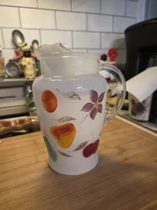 Jarra de fruta esmerilada blanca moda gay MCM Bartlett Collins de colección 8" - Imagen 1 de 5