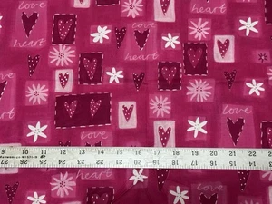 VINTAGE 2002 Love on Pink, Blank Textiles Inc. - BTHY: 18” x 44” - Picture 1 of 1