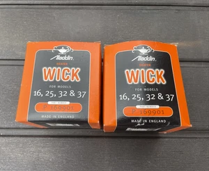 2 Mechas Calentador Aladdin P169901 Aceite Parafina Lámpara Quemador Modelo 16 25 32 37 - Imagen 1 de 17