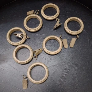 Bauernhaus abgeschrägte Gardinen Clip Ringe 14er Set passt 1 3/4" Stange verwitterte Eiche - Bild 1 von 2