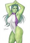 💥She-Hulk (09"x12") original comic art by Gustavo Izumi - TramaStudio💥
