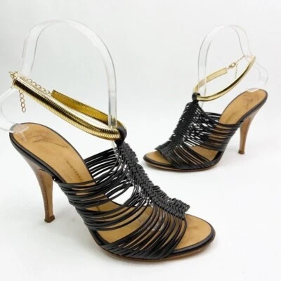 Sandalia Giussepe Zanotti 36.5 Pissi Tacón Gladiador Dorado Tirantes Cleopatra Foto 1 de 4