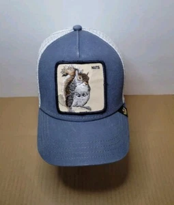 Goorin Bros Truckermütze "Nuts" nussiges Eichhörnchen blau & weiß Druckknopflasche NEU! (LESEN!) - Bild 1 von 15