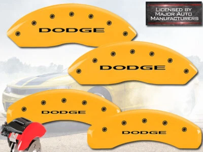 Cubiertas de pinza de disco de freno MGP "Dodge" Dakota 2005-2010 delanteras + traseras amarillas 4 piezas Foto 1 de 4