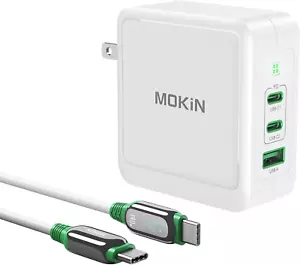 MOKiN 140W Blocco Caricatore USB C, GaN+ PD 3.1 USB C Caricatore Rapido Bianco - Foto 1 di 6