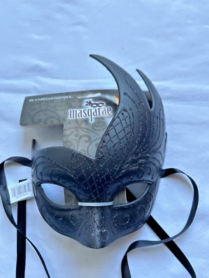 Máscara Veneciana Ojo de Pájaro Mardi Gras Masqarae Mujeres Negra Nueva Foto 1 de 4