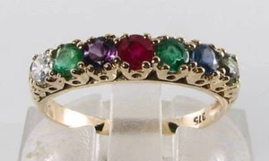 LUSH 9K 9CT YELLOW GOLD DEAREST ART DECO INS ETERNITY BAND RING Size L - Picture 1 of 5