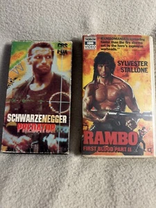 Rambo First Blood Part 2 And Predator VHS Video Tape Action Movie Nostalgia - Picture 1 of 10