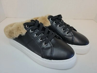 Tenis Qupid Maxmino-01 para mujer negros de imitación de cuero/piel con cordones plataforma talla 8  Foto 1 de 4