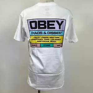 Obey Women's T-Shirt Built to Last White Size S NWT Shepard Fairey - Picture 1 of 3