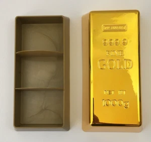 Gold Bar Bullion Storage Case Business Card Display Holder Fake Gold Bars - Picture 1 of 10