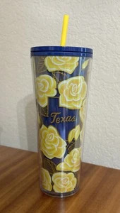 Starbucks Yellow Rose of Texas Plastic Venti 24oz Tumbler - Neu mit Etikett - Bild 1 von 4