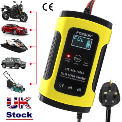 Intelligent 12V Motorcycle Motorbike Car Battery Charger Automatic Smart Trickle - Image 1 of 4