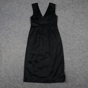 Bebe Dress Womens Medium Black Special Occasion Prom First Date Classic V Neck - Picture 1 of 11
