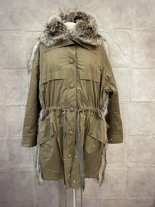 Stella McCartney Parka Jacke Damen grün mit Kunstfellbesatz Größe 40 - Bild 1 von 8