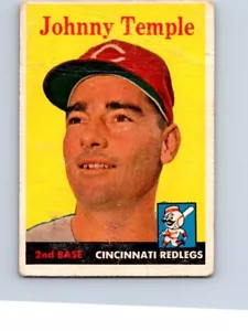 VINTAGE BASEBALL CARD 1958 TOPP CINCINNATI REDLEGS JOHNNY TEMPLE NO 0529 - Picture 1 of 2