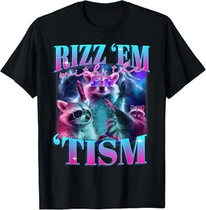 Autism Funny Rizz Em With The Tism Meme Autistic Opossum T-Shirt - Picture 1 of 5