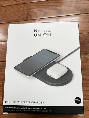 Cargador inalámbrico Native Union Drop XL almohadilla multidispositivo DROPXL01 gris - iPhone Foto 1 de 4