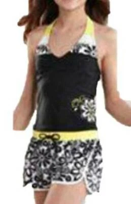Girls Swimsuit Zeroxposur Tankini Bikini Shorts 3 Pc Yellow Swim Bathing Suit- 7 - Image 1 of 4