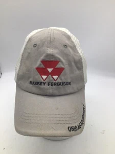 Massey Ferguson Gray/White Mesh Snapback Cotton Blend Baseball Cap H4 - Picture 1 of 4