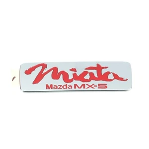 1990-1997 Mazda MX-5 Miata Rear Chrome Emblem w/ Red Lettering OEM NEW Genuine - Picture 1 of 3