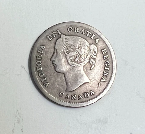 1872 H Canada 5 Cents silver, Victoria, KM#2 Cover