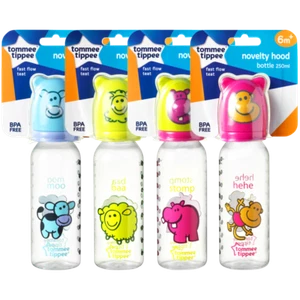 Tommee Tippee Novelty Hood Bottle 250mL 6m+ Fast Flow Teat Narrow Neck - Picture 1 of 5