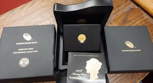 Moneta oro centenario Mercury Dime 2016-W zecca degli Stati Uniti scatola COA *TESTATA* - Foto 1 di 4