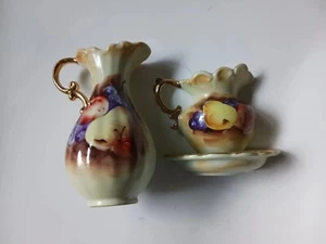 Vintage Handpainted Enesco Pitcher And Wall Pocket - Picture 1 of 16