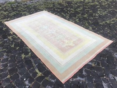 Turkish Antique rug Bohemian Area rug Oushak rug Vintage Rug Handmade Wool rug - Image 1 of 4