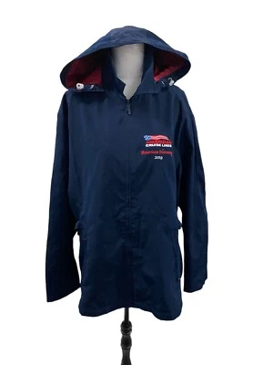 Port Authority American Cruise Lines 2019 Navy Blue Zip-up Hood Jacket Size 2XL - Image 1 of 4