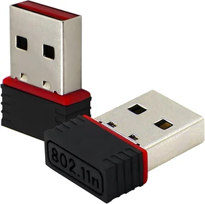 2-Pack 150Mbps Wireless USB WiFi Adapter, 2.4GHz Plug & Play for Windows 10 - Afbeelding 1 van 6