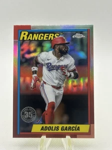 2025 Topps Chrome Adolis Garcia 35th Anniversary #90CB-4 Texas Rangers - Picture 1 of 2