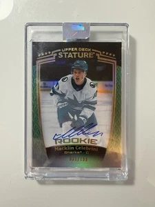2024-25 UD Stature Macklin Celebrini "Green" On Card Auto /199 Rookie RC SP 💎 - Bild 1 von 2