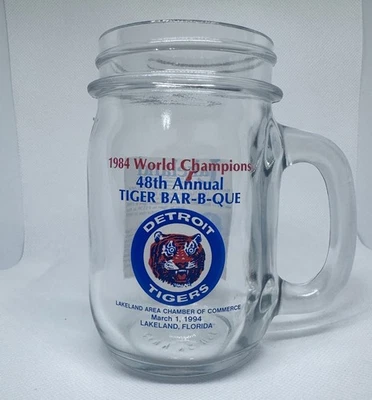 1984 World Champion Detroit Tigers 48th Annual Bar-B-Que Glass Mug-Cecil Fielder - Image 1 of 2
