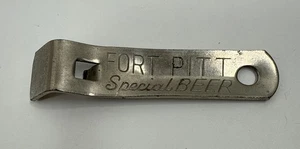 Abridor de botellas vintage publicidad llave cerveza lata Fort Pitt especial - Imagen 1 de 4