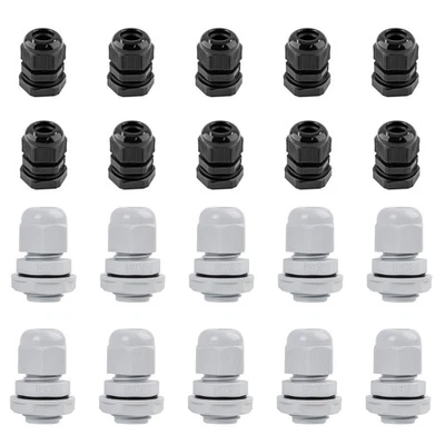 Cable Gland Ip68 Waterproof Black White Nylon Compression M6 M8 -M63 PG8 PG9-63 - Image 1 of 4
