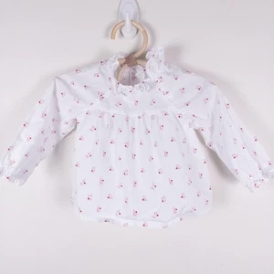 Neu ohne Etikett Jacadi Paris Langarmbluse Katze Herzmuster weiß Baby Größe 12 Monate - Bild 1 von 7