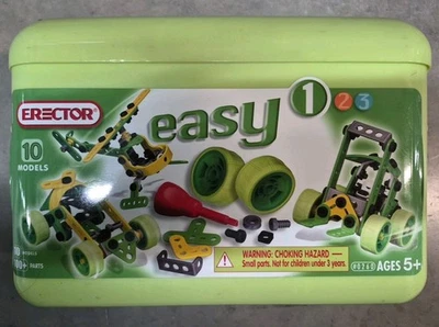 Meccano Erector Easy 1 #0260 10 Model Set - 100+ Parts - Image 1 of 4