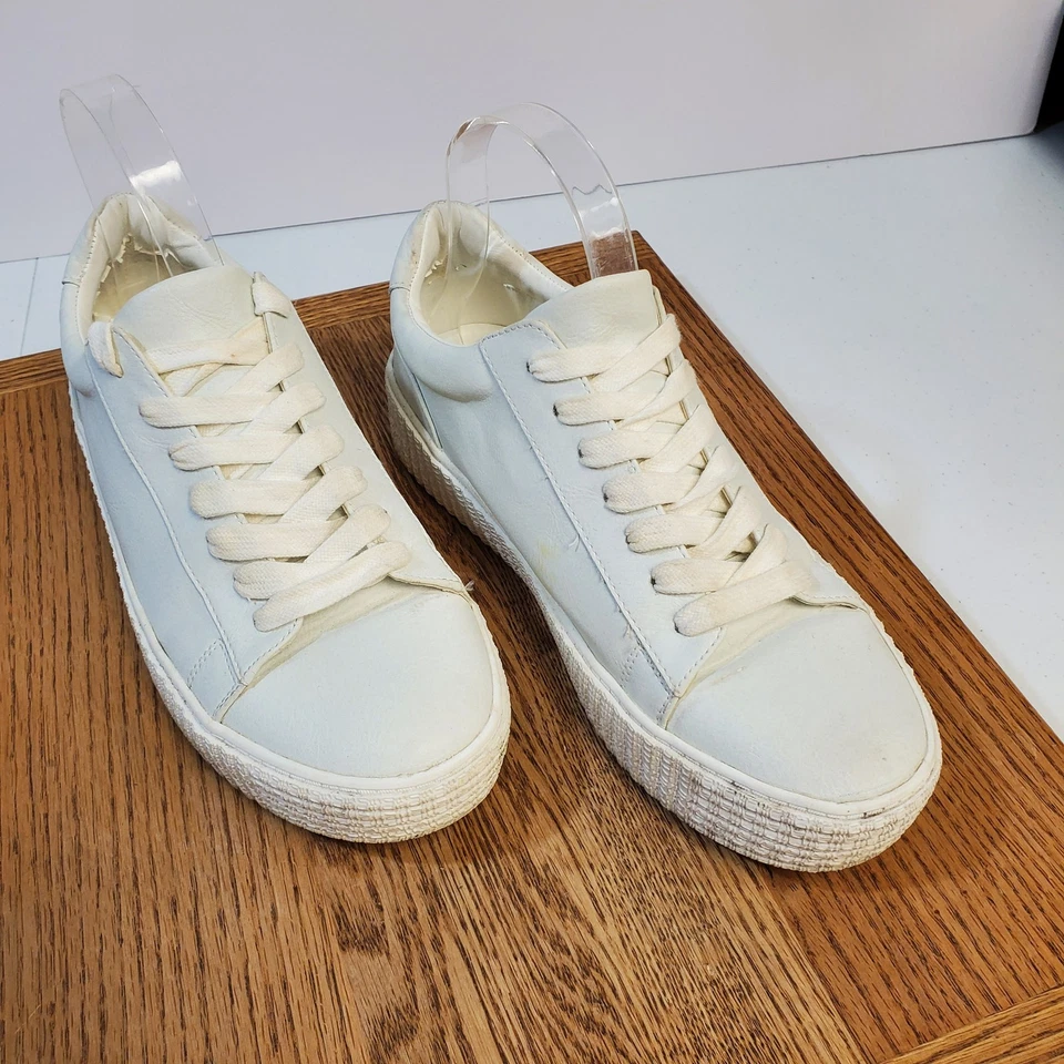 Steve Madden Shoes Womens Size 7.5M White HANLY Platform Sneakers Casual Lace Up - Image 1 of 4