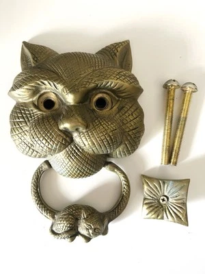 Brass Cat Door Knocker "Pa Pong" - Image 1 of 4