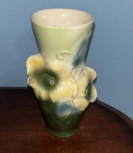 Original Vintage Mid Century Vase grün Keramik Royal Copley geblümt - Bild 1 von 13