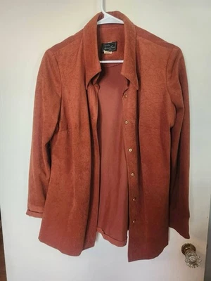 Винтажная коричневая замшевая рубашка Jerrie Lurie на пуговицах 1970-е размер M - Изображение 1 из 4