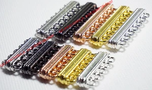 5 or 7 Loop Strand Strong Plated Magnetic Clasp Silver Gold Rose Platinum Black - Picture 1 of 3